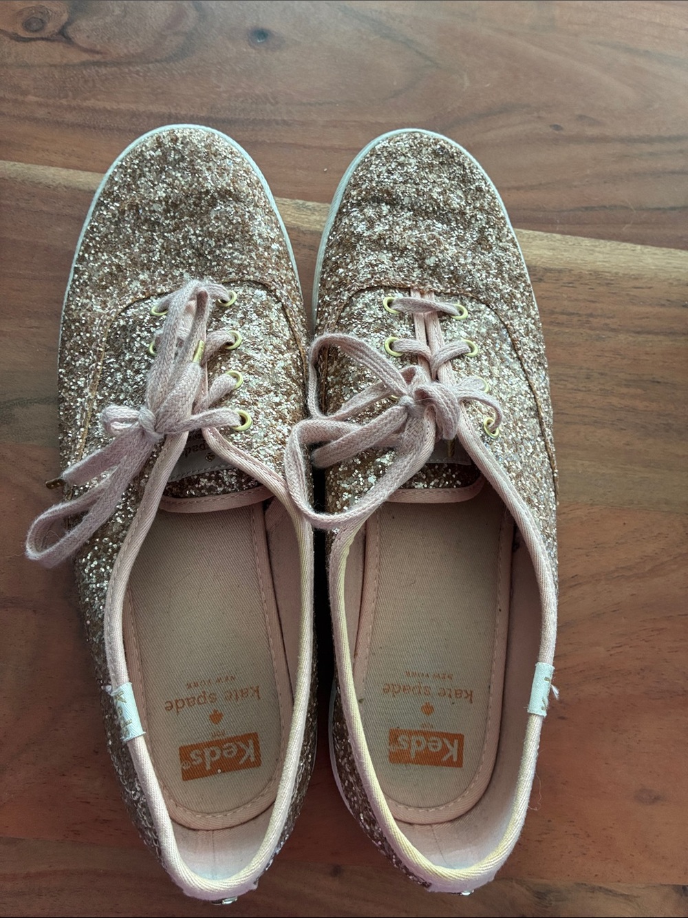 Keds x Kate spade Pink Glitter Lace-Up Sneakers